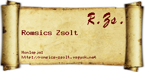 Romsics Zsolt névjegykártya